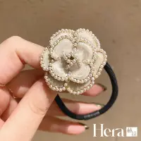 在飛比找Yahoo奇摩購物中心優惠-【Hera 赫拉】經典小香風大山茶花珍珠韓版髮圈-2色#H1