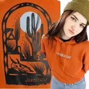 SANTA CRUZ Womens Western Hoodie. Size 8. Skateboard / Surf Ginger Biscuit