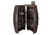 Iron Barrel Shaped Wine Rack Bar Cabinet with Wheels
