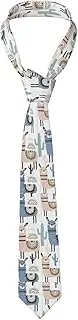 [WURTON] Black and White Striped Print Pineapple Funny Formal Tie Wedding Tie