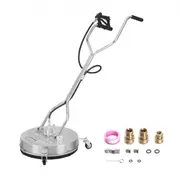 VEVOR 20" Pressure Washer Surface Cleaner w/ Handles & Wheels, Stainless Steel Concrete Cleaner 4500 Max PSI , 3/8"Connector & 1/4" Adapter Power Wash