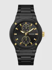 GUESS Men's Black Jet Link Watch