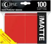 Ultra Pro Matte Deck Protector Sleeves ECLIPSE RED 100ct MAGIC POKEMON FOW