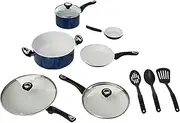 Farberware Purecook Ceramic Nonstick Cookware 12 Piece Cookware Set, Blue