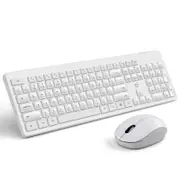 IK7300 2.4GHz Wireless Keyboard & Mouse Combo Set 104 Keys Silent Concave Button Keyboard 1600DPI IC Control Mouse with USB Receiver for Computer Laptop PC
