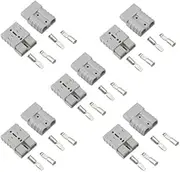 10 Pack 50 Amp Anderson Style Plug Connectors 6-8 Gauge Battery Quick Connector, Jumper Cable Plug Connect/Disconnect for Recovery Winch, Towing Systems(Grey)