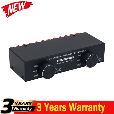 LINEPAUDIO B037 Amplifier Speaker Selector Amp Speaker Switcher Enable 3 in&out