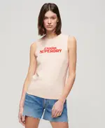 Sport Luxe Graphic Fitted Tank Top | Mauve Morn Pink