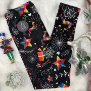 Winter Wonderland Whimsy: Kids' Leggings Colorful Rainbow Kaleidoscope Print