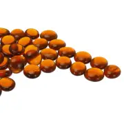 Glass Beads,36pcs Flat Glass Gemstone Transparent Brown 0.44lbs Glass Pebbles