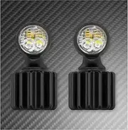 Turn Signal Indicator Motorcycle 2PCS LED Mini Lamp Turn Signal Amber Light 12V Running Lights for Harley Sportster XL Touring Dyna Softail Road King(Black,Clear)