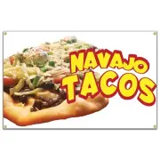 Navajo Tacos Banner Concession Stand Food Truck Single Sided