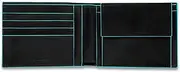 [Piquadro] Men's wallet with coin purse, night blue, 12 cm, Coin Purse