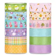 12 Rolls Easter Washi Tape Colorful Spring Washi Masking Tape Easter Bunny Rabbi