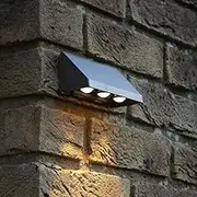 Auraglow Solar Wall & Fence Downlights with Triple LED, IP54 Waterproof Outdoor Garden Lights - Pack of 2 (2 Pack)