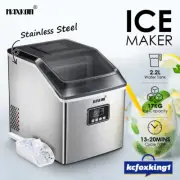 Maxkon Ice Maker Machine Commercial Ice Cube Tray Portable Stainless Steel 17KG