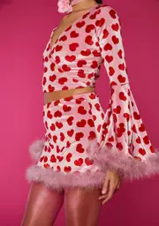 [Sugar Thrillz] Loyal Maneater Velour Marabou Skirt