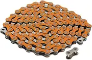 WEERAS Bicycle Chain, 116 Links, 1/2 x 1/8 inches, Steel Single Speed with Magic Buckle, for Fixed Gear Bikes, Commuter Bikes, MTB (Orange)