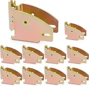 TENVONE 10 Packs E-Track Wood Beam End Socket, E Track Accessories Wood Beam Brackets Fit for 2x4 2x6 in Cargo, Truck, Trailer, Storage Lumber Bracket Tie-Down Systems, Shelf Brackets (Gold)
