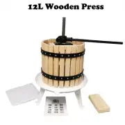 12L Wooden Frame Wine/Fruit Press for Wine/Cider/Olive oil making Press