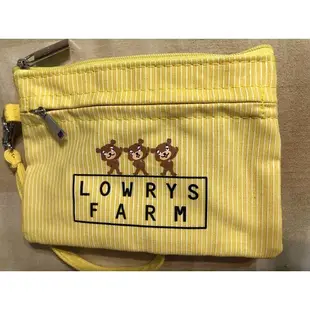 LOWRYS FARM 黃色小手拿 雙拉鍊 零錢包