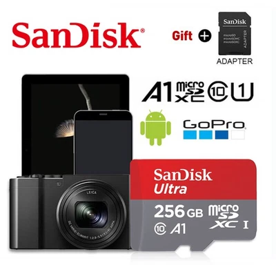 1x Brand New 256GB Micro SD Card Ultra SanDisk SDXC 100MB/S C10 A1 Drone Memory
