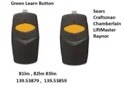 Sears Liftmaster Chamberlain 81LM Compatible Garage remote green smart button 2