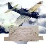 Mitsubishi A6M2 Zero 48" R/C Airplane Laser Cut Balsa Ply Short Kit With Plans