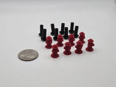 1/64 Scale Fire Hydrant diorama accessory *8 Pack* in Red