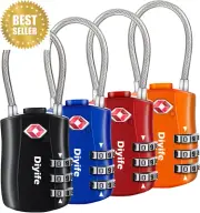TSA Luggage Locks 3-Digit Combination Padlocks - Suitcases Bags Backpacks 4 Pcs