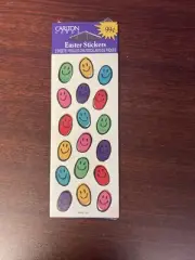 Vintage Smiley Face Egg Shaped Scrapbook Stickers New Carlton
