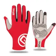 1 Pair Cycling Full Finger Gloves Touch Screen Anti-slip Bicycle Bicicleta Road Bike Long Glove red_L