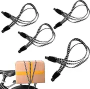 [Zjkai] 4Pcs Elastic Bike Strap, 26.8inch Adjustable Bicycle Bungee Cords with Hooks Wear-Resistant and Tensile Resistant Bike Luggage Straps Strong and Sturdy Bicycle Luggage Rope