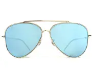 Ray-Ban Sunglasses RBR0101S AVIATOR REVERSE 001/GA Gold w/ Blue Turquoise Mirror
