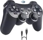 Controller for PS3, Sefitopher Wireless Controller Compatible with Playstation 3 Bluetooth Gamepad with Double Shock, Charging Cable