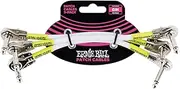 Ernie Ball 6" Flat Angle/Flat Angle Patch Cable 3-Pack - White