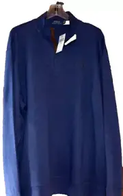 POLO RALPH LAUREN Men's 1/4 ZIP Navy Blue Long Sleeve SZ XXL 2XL Shirt NWT $125