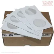 Lighthouse MATRIX WHITE Self Adhesive Coin Holders 25mm BOX OF 100 Shilling 10c
