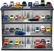 Alloy Car Model Toy Display Stand Parking lot Model Scene 1:64 Simulation Elevator Series Garage Scene with Light Acrylic Box Display Cabinet Car Garage Protection Collectibles(Without Light)