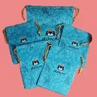 Lot of 5 Jellycat London Blue Drawstring Dust Bag Pouch Large & Small NEW