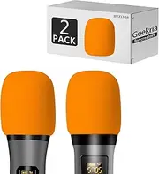 Geekria for Creators Foam Windscreen for 1.6'' Diameter Microphones, Antipop Windshield, Mic Wind Cover, Sponge Foam Filter Compatible with Bietrun WXM09, WXM21 (Orange / 2 Pack)