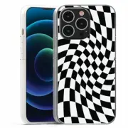 For Apple IPhone 13 Pro Max Mini TPU Case Cover+Glass(Twist Checker Black)