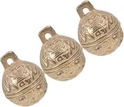 SEWOART 3pcs Pet Bell Wind Chimes Portable Dog Bells Pet Collar Bells Decorative Dog Bells Small Jingle Bell Retro Bell Charms Doorbell Chimes Feng Shui Bell Dog Collar Bells Golden Copper