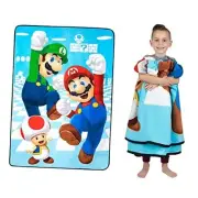 Kids Bedding Super Soft Plush Micro Raschel Blanket 62 in x 90 in Mario