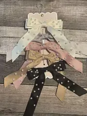 NEW SUNDAY STATE BOWS RIBBONS PONY TAIL HOLDER ELASTIC HAIR TIES BEADS PEARLS 5