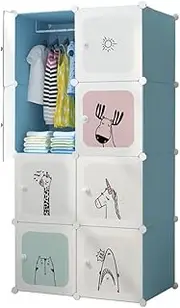 [SOGA] 8 Cubes Blue Portable Wardrobe Divide-Grid Modular Storage Organiser Foldable Closet