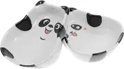 ELAYARD 2PCS Set Panda Ceramic Sauce Dishes Playful Plates for Appetizers Soy Sauce Dishes for Sushi Versatile Dipping Bowls Easy to Clean Sturdy Material for Daily Use