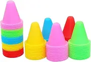 FZBNSRKO 20pcs Mixed Color Mini Sports Training Cones,Mini Agility Cones for Kids/Adult Plastic Windproof Roadblock Traffic Road Cones for Roller Skating Training/Party/Activity Practice