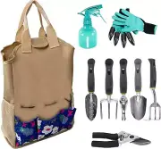 CALIFORNIA PICNIC Garden Tool Set | Garden Tools Organizer Tote | Gardening Set