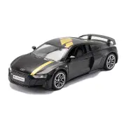Catzon 1:32 R8V10 Alloy Car Model with Pull-Back Functionality and Sound Light Effects-Black